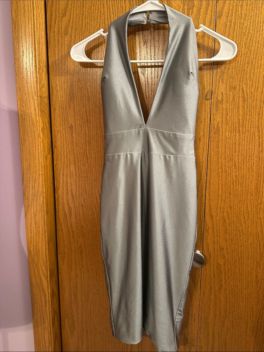Atria Couture Plunge Halter Mini Dress size extra small.